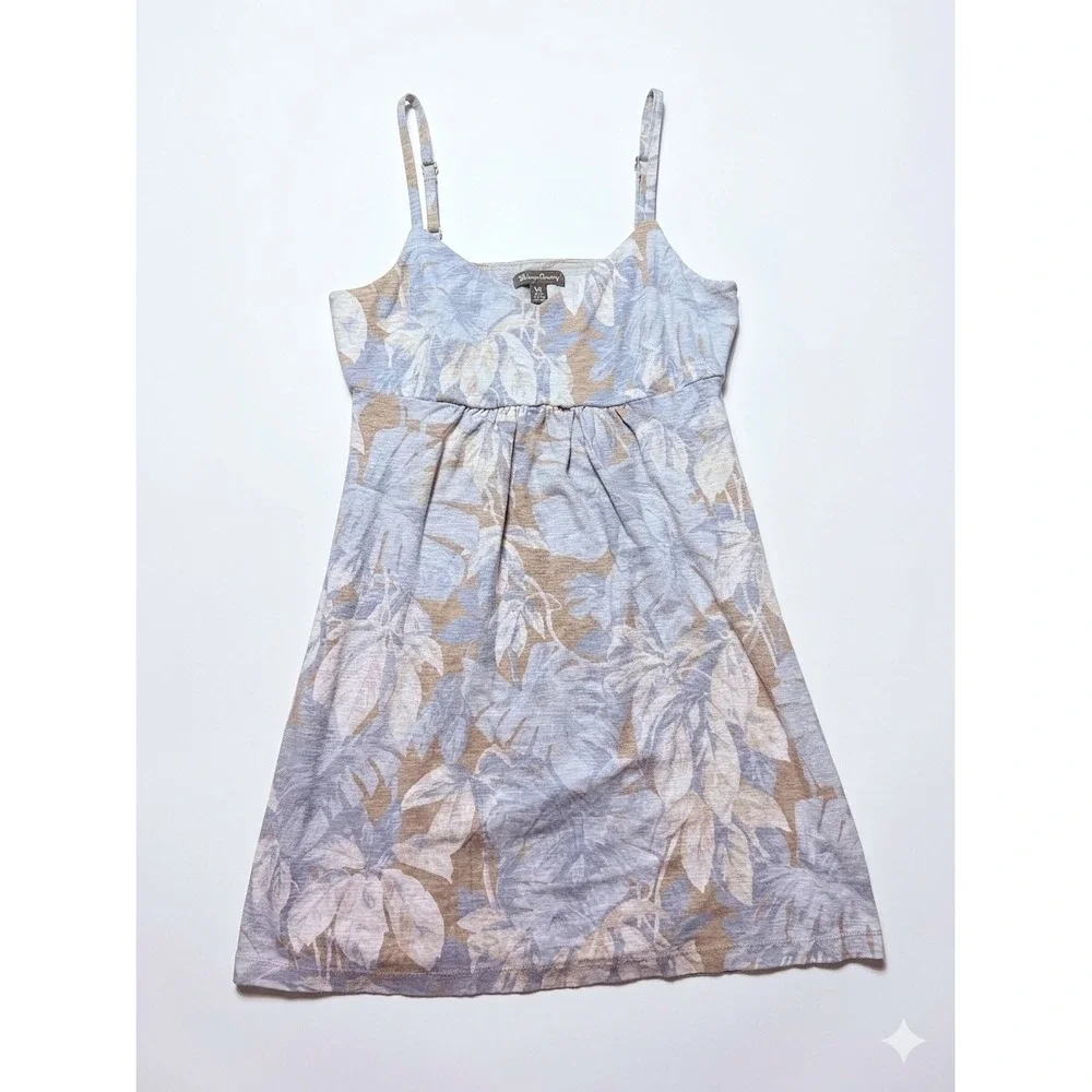 Tommy Bahama Floral Camisole Dress Womens Tan Blue Excellent Tropical Casual - Picture 1 of 8